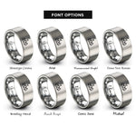 font options for inside engraving on grey tree moon rings