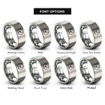 font options for inside engraving on grey tree moon rings