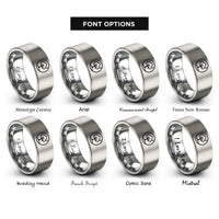 font options for inside engraving on grey tree moon rings