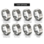 font options for inside engraving on gray tree moon rings
