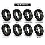 font options for inside engraving on black tree nest circle rings