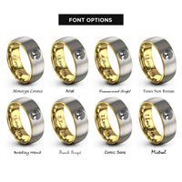 font options for inside engraving on gold & gray tree of life rings