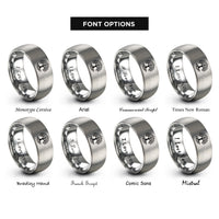 font options for inside engraving on gray tree of life rings