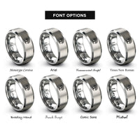 font options for inside engraving on silver tree of life rings
