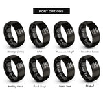 font options for inside engraving on black tree planter saplings rings