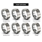 font options for inside engraving on gray tree pose vrksasana rings