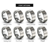 font options for inside engraving on gray tree pose vrksasana rings