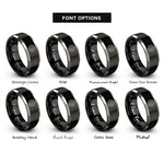 font options for inside engraving on black & grey tree ring rings