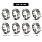 font options for inside engraving on grey tree ring rings