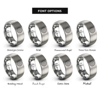 font options for inside engraving on grey tree ring rings