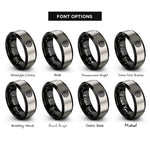 font options for inside engraving on black & gray tree rings rings