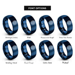 font options for inside engraving on blue tree rings rings