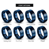 font options for inside engraving on blue tree rings rings
