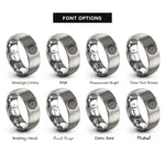 font options for inside engraving on grey tree rings rings