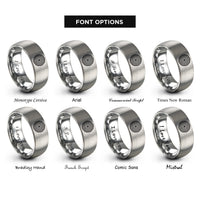 font options for inside engraving on grey tree rings rings