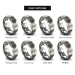 font options for inside engraving on gray tree rings rings