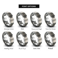 font options for inside engraving on gray tree rings rings