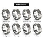 font options for inside engraving on silver tree rings rings