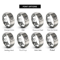 font options for inside engraving on silver tree rings rings