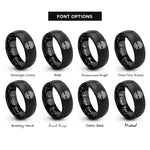 font options for inside engraving on black tree roots rings
