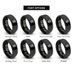 font options for inside engraving on black tree roots rings