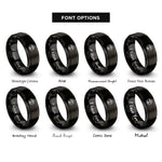 font options for inside engraving on black tree roots rings
