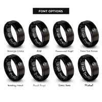 font options for inside engraving on black tree roots rings