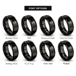 font options for inside engraving on black tree roots rings