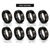 font options for inside engraving on black tree roots rings