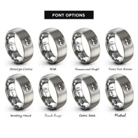 font options for inside engraving on grey tree roots rings