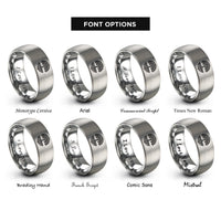 font options for inside engraving on silver tree roots rings