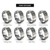 font options for inside engraving on gray tree roots rings