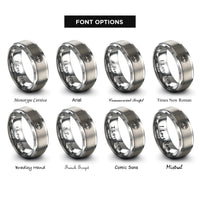 font options for inside engraving on silver tree roots rings
