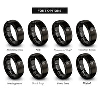 font options for inside engraving on black tree slope rings