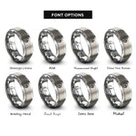 font options for inside engraving on gray tree slope rings