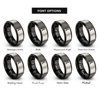 font options for inside engraving on black & grey tree stand ladder rings