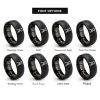 font options for inside engraving on black tree stand ladder rings