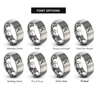 font options for inside engraving on silver tree stand ladder rings