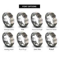 font options for inside engraving on silver tree stand ladder rings