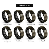 font options for inside engraving on gunmetal & black tree stand ladder rings