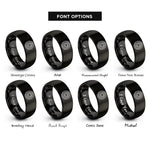 font options for inside engraving on black tree stump rings