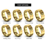 font options for inside engraving on gold tree stump rings