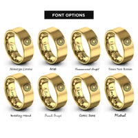 font options for inside engraving on gold tree stump rings
