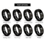font options for inside engraving on black tree swing roots rings