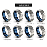 font options for inside engraving on blue & grey treeline moon rings