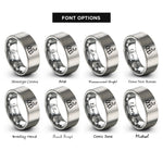 font options for inside engraving on gray treeline moon rings