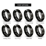 font options for inside engraving on black & grey trefoil rings