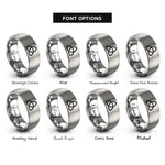 font options for inside engraving on silver trefoil rings
