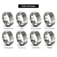 font options for inside engraving on silver trefoil rings