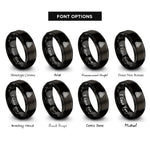 font options for inside engraving on black trefoil knot rings